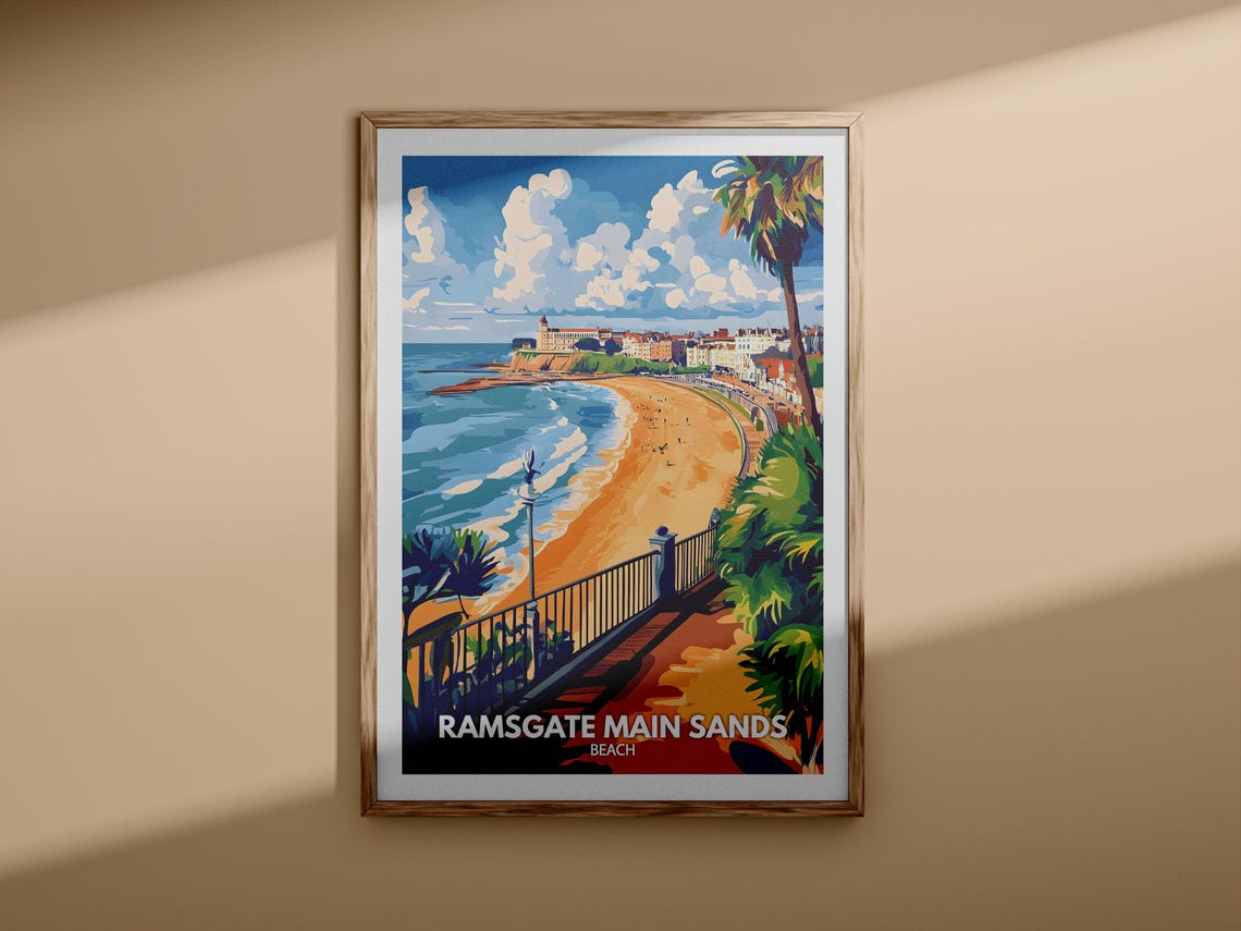 Ramsgate Main Sands Beach Kent England Vintage Travel Poster - Image 3