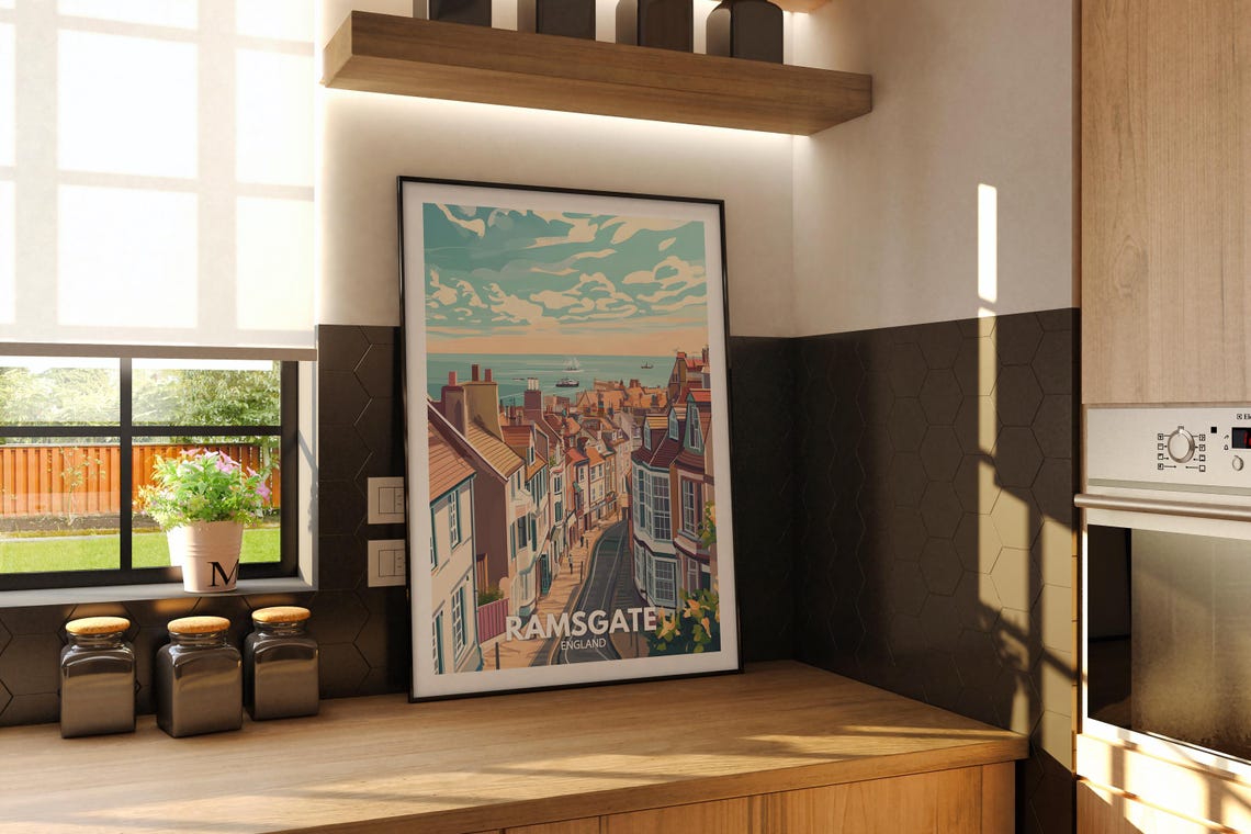 Ramsgate England Vintage Travel Poster Seaside Town View Art - Image 2