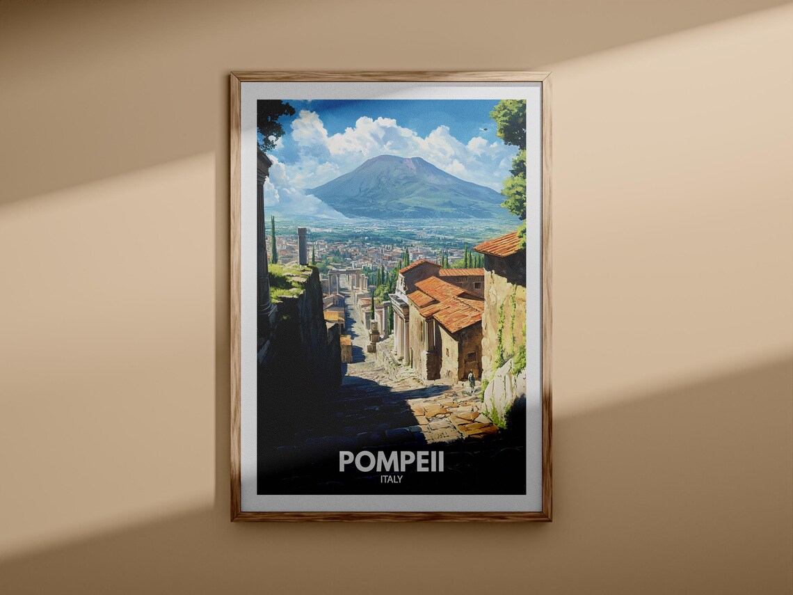 Pompeii Italy Ancient Roman Ruins Vesuvius Volcano Travel Poster - Image 3