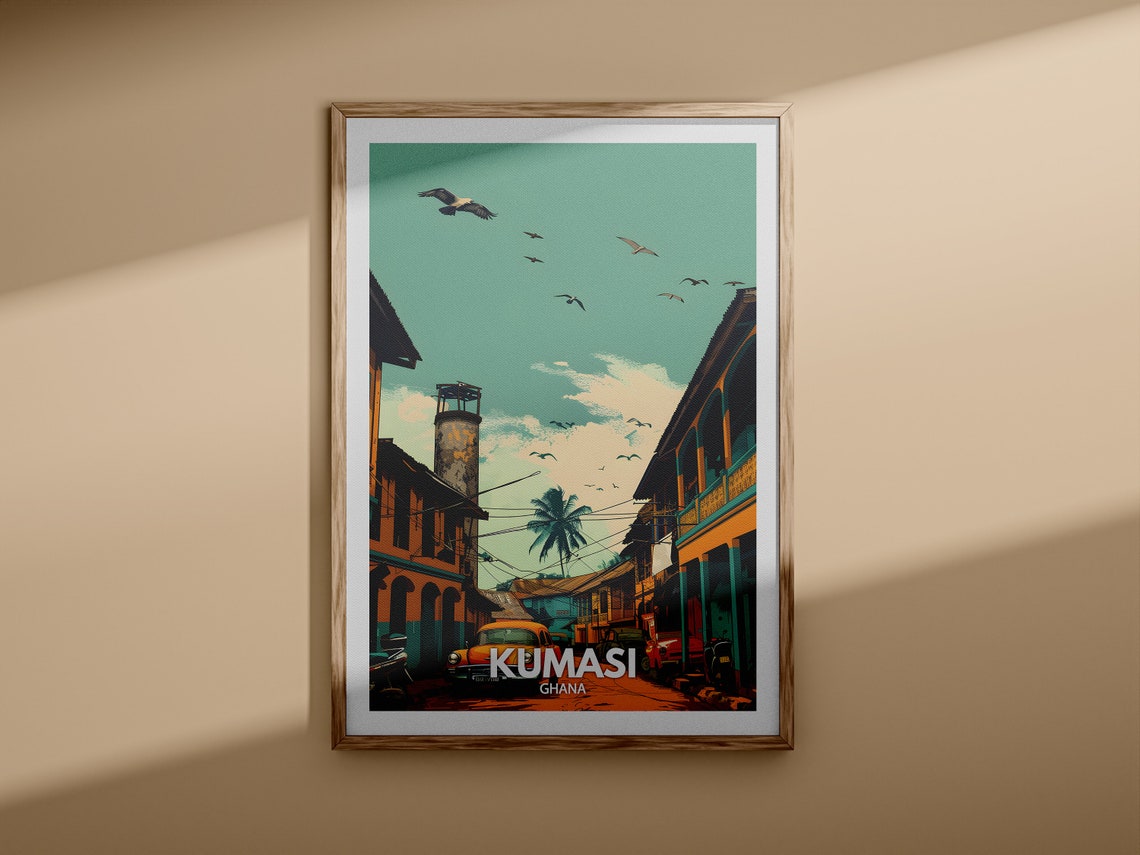 Kumasi Print Kumasi Travel Poster Ghana Wall Art Print Ghana Home Decor Travel Wall Art Decor Unique City Poster - Image 3