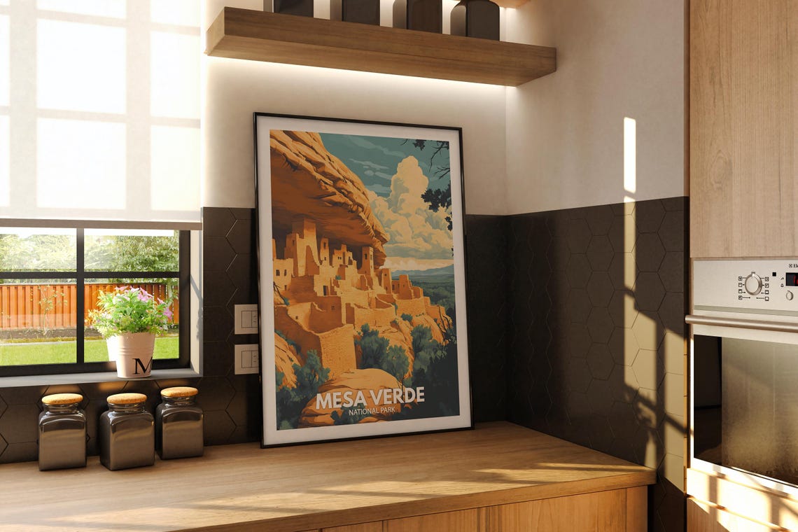 Mesa Verde Print Mesa Verde National Park Poster United States National Parks Art United States Travel Poster Nature Prints - Image 2