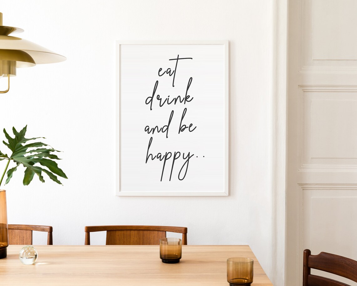 Eat Drink And Be Happy, Kitchen Decor Poster - Image 3