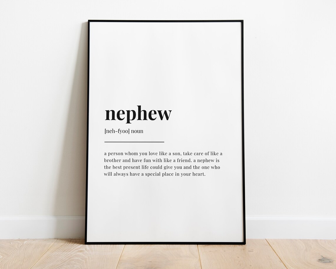 Nephew Definition Meaning Quote Print - Image 3