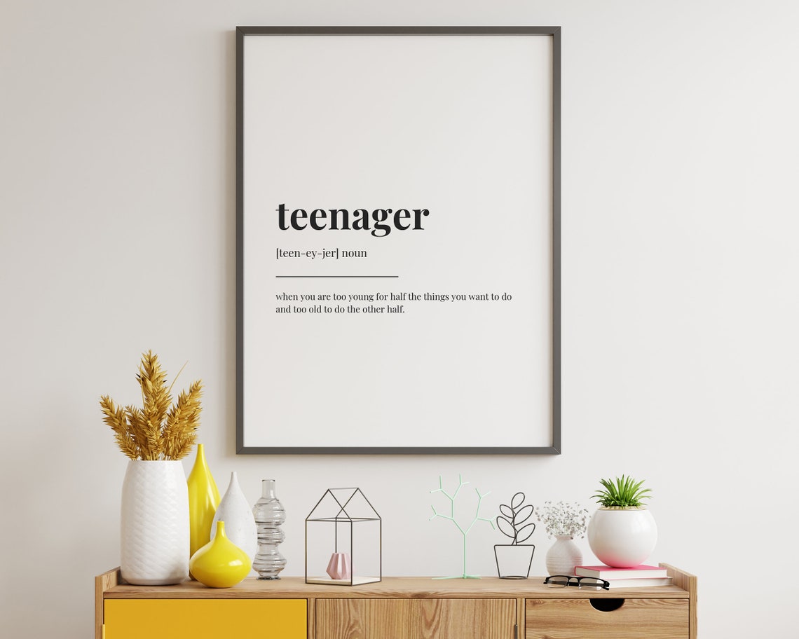 Teenager Definition Meaning Wall Art Son Gift Daughter Gift Print Instant - Image 3