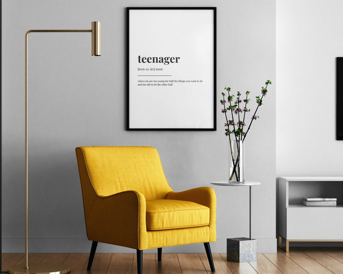 Teenager Definition Meaning Wall Art Son Gift Daughter Gift Print Instant - Image 2