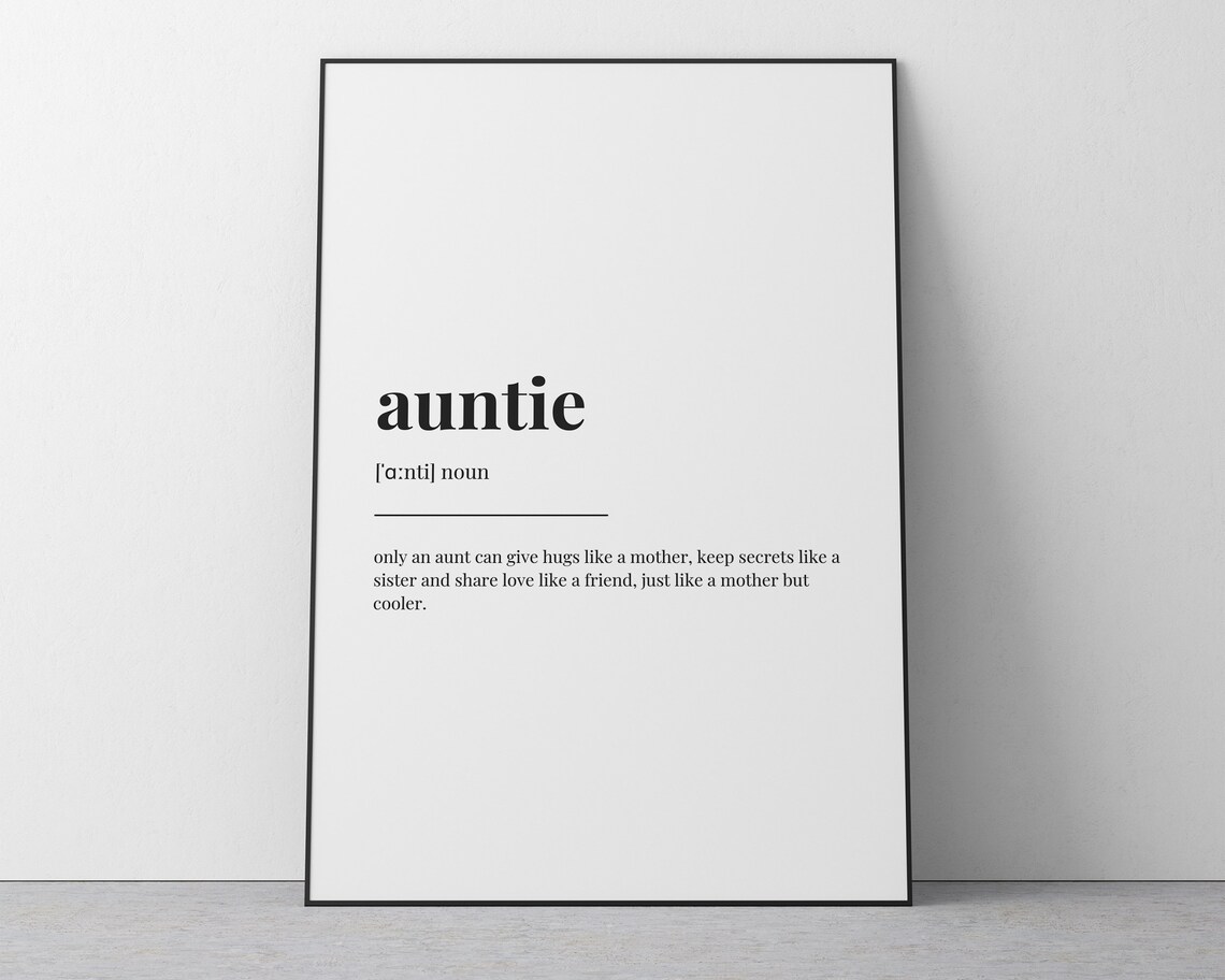 Auntie Definition Wall Art Print, Quote Decor - Image 2
