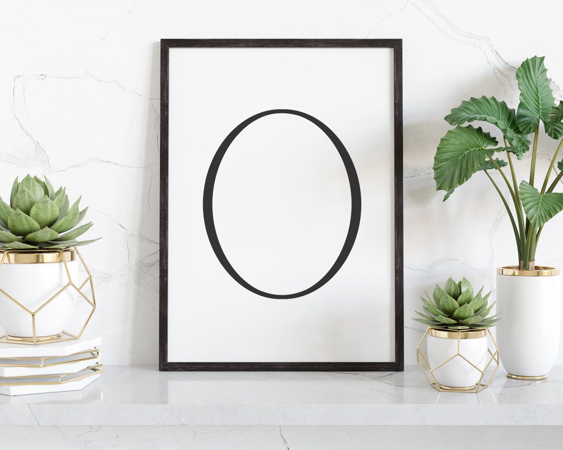 Elegant Letter O Serif Initial Monogram Minimalist Decor Poster