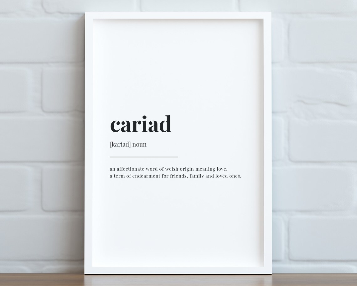 Cariad Definition Print, Welsh Saying Poster Print - Image 2