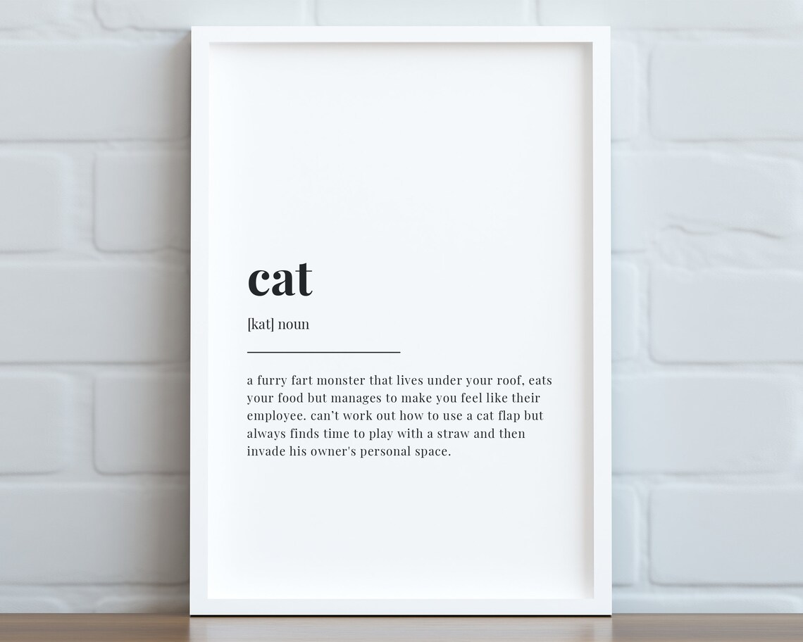Cat Furry Fart Monster Employee Funny Dictionary Definition Poster - Image 2