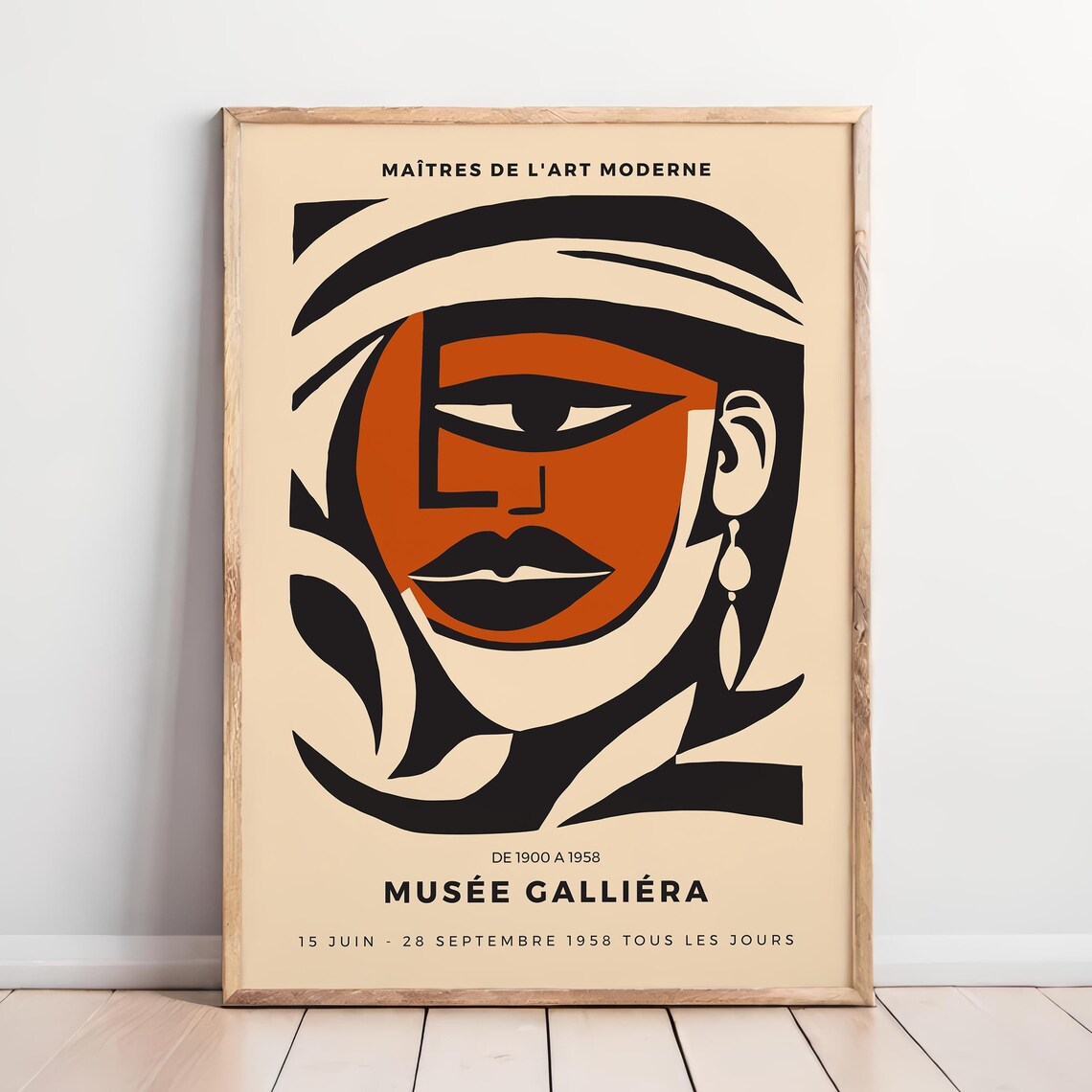 Cubist Face 1958 Musée Galliéra Modern Art Exhibition Poster