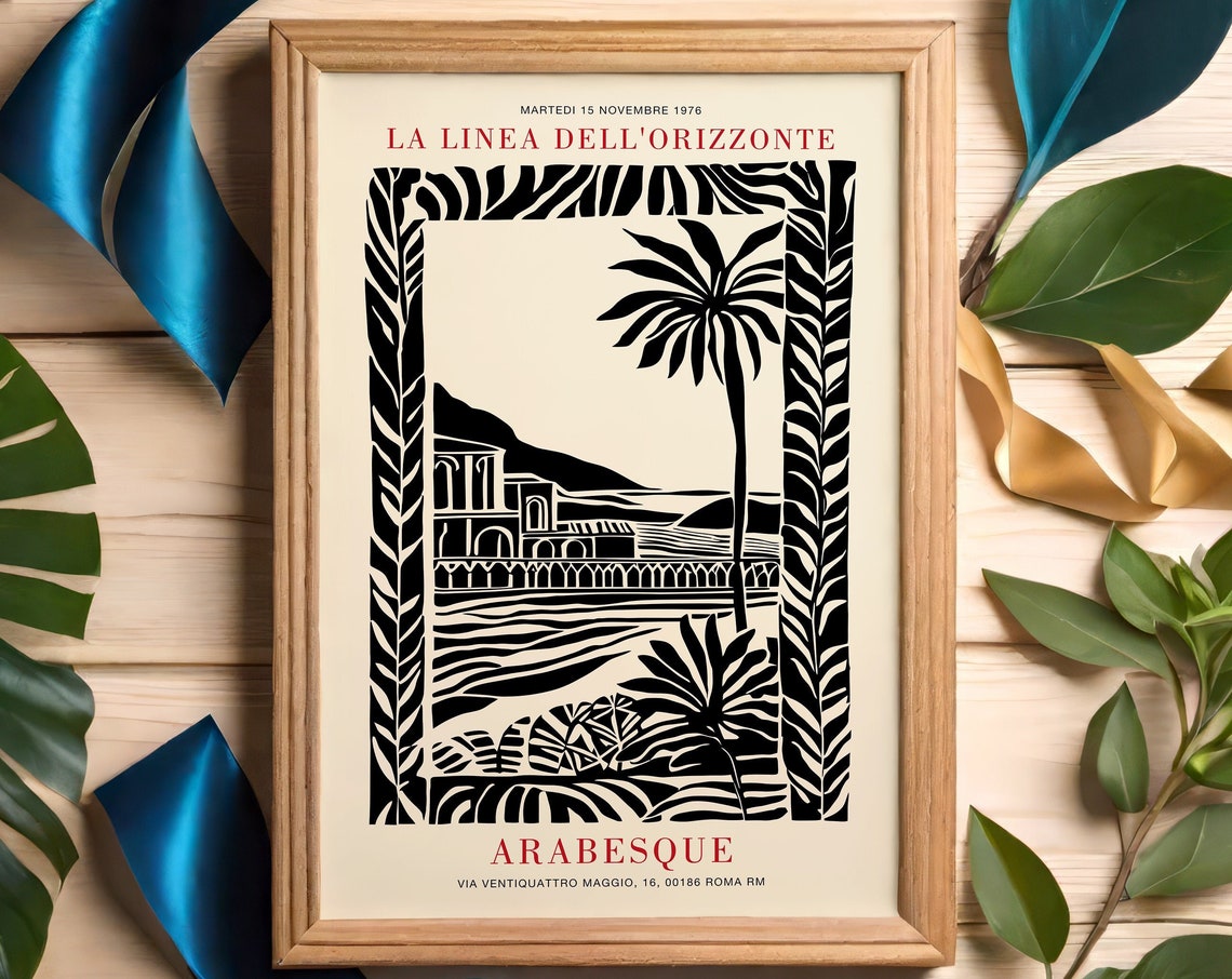 La Linea Dell'Orizzonte Arabesque Rome 1976 Exhibition Poster - Image 2