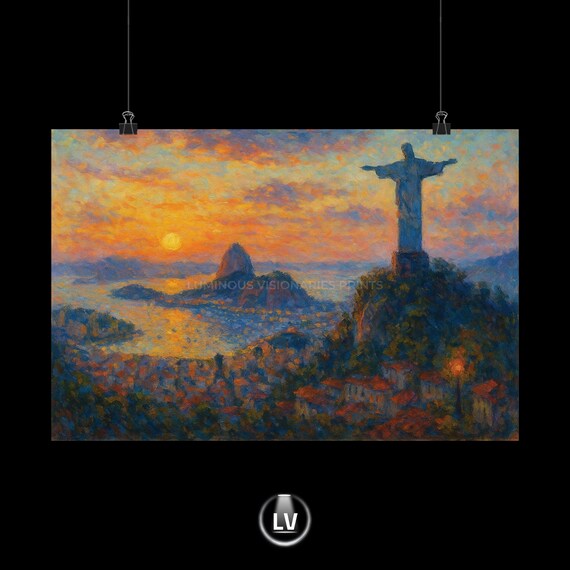 Christ The Redeemer Travel Poster, Brazilian Landscape
