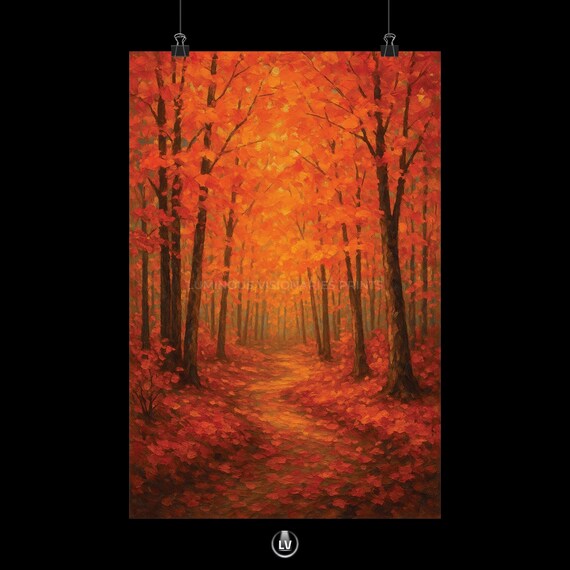 Autumn Forest Poster, Cozy Home Decor