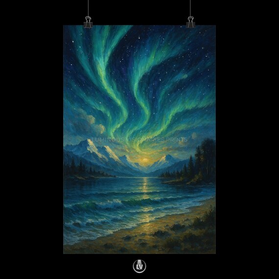 Stunning Northern Lights Matte Vertical Posters Home Decor Wall Art Nature Lovers Gift Night Sky Artwork Unique Hanging Apls 45