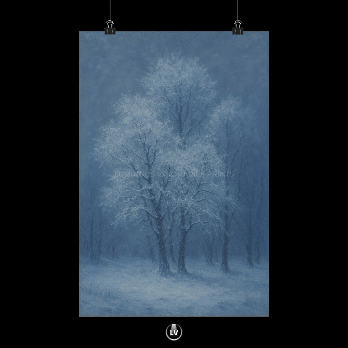 Winter Trees Wall Art, Cozy Home Decor Poster
