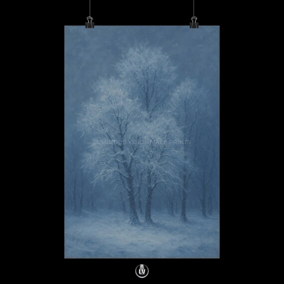 Winter Trees Wall Art, Cozy Home Decor Poster