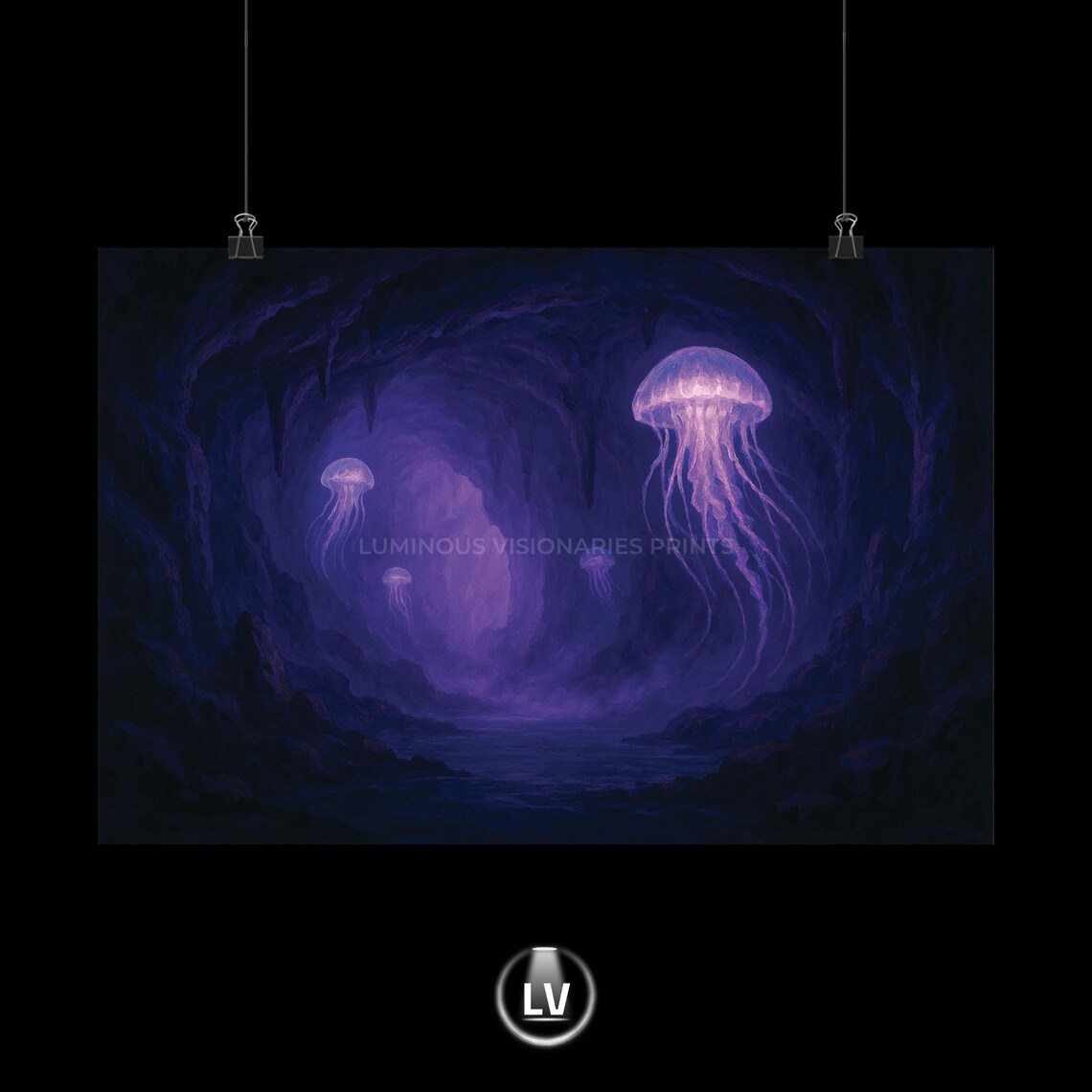 Ethereal Jellyfish Poster, Mystical Ocean Art Print