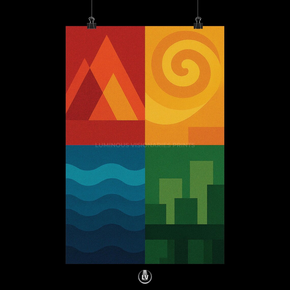 Colorful Abstract Art Poster, Minimalist Decor