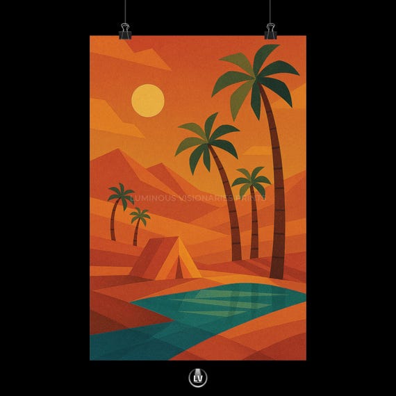 Desert Sunset Wall Art Matte Vertical Posters Retro Home Decor Boho Prints Nature Landscape Artwork Apag 13