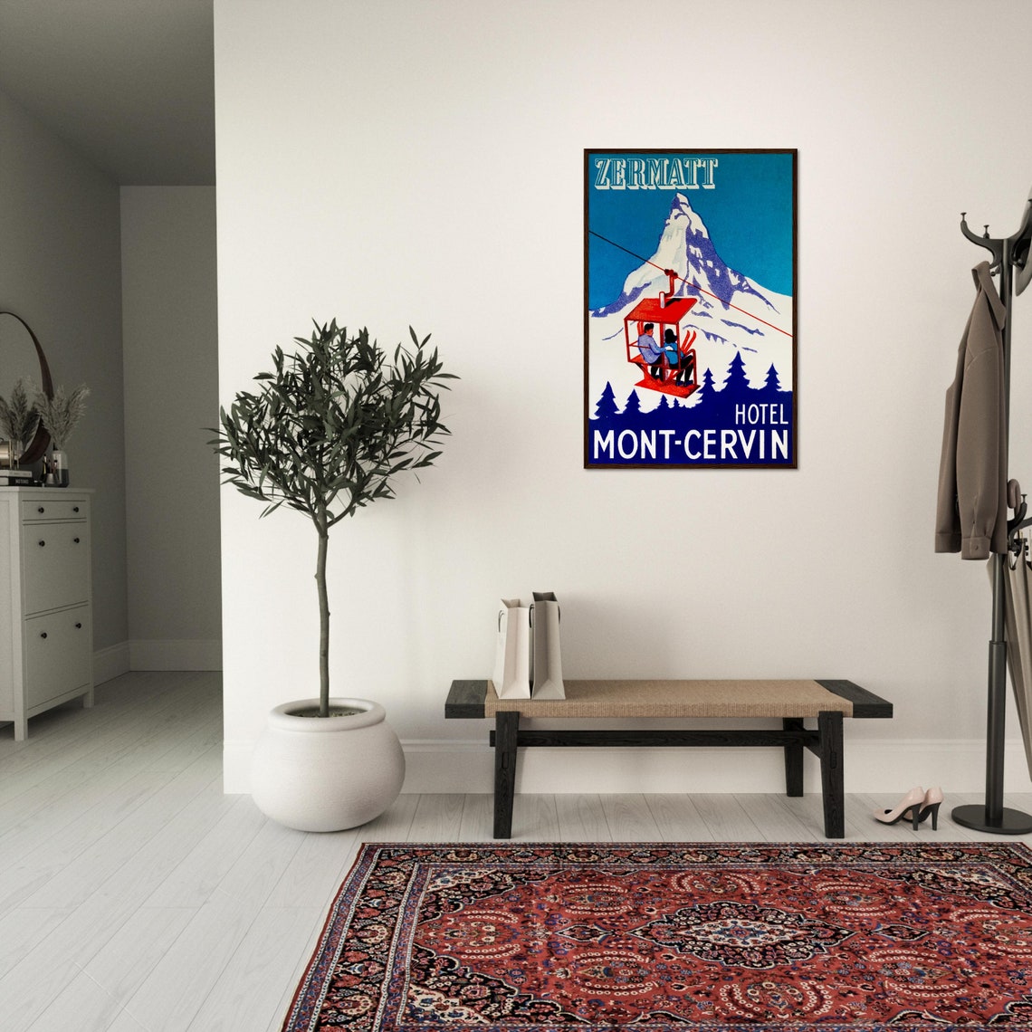 Vintage Ski - Minimalist Mountain Art Print - Image 3