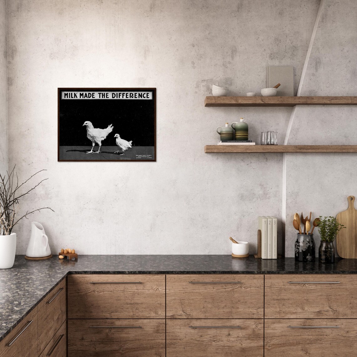 Old Milk Advertisement, Retro Kitchen Decor - Image 2