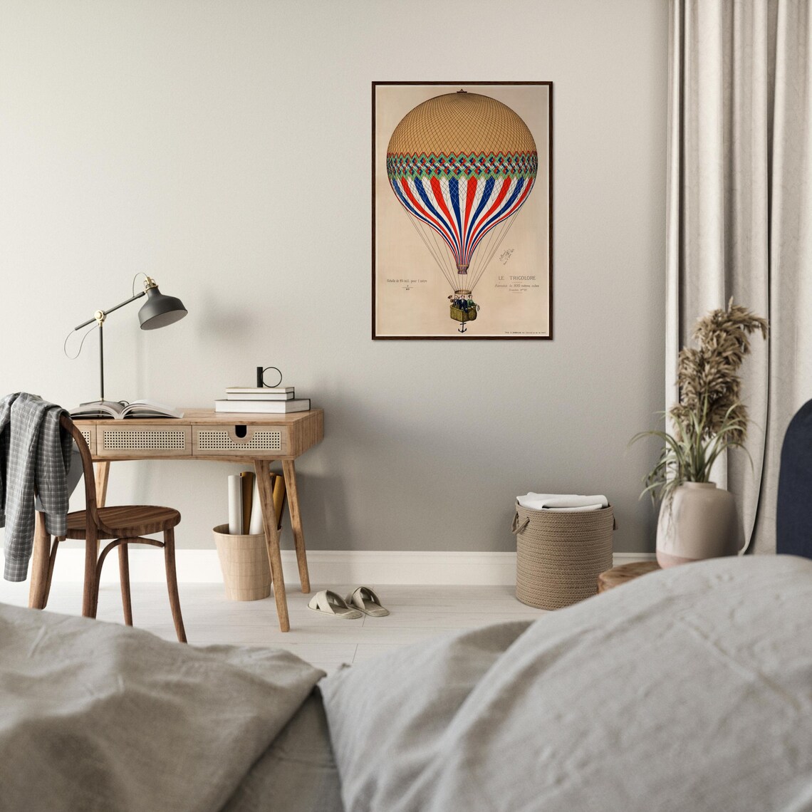Hot Air Balloon Print, Vintage French Home Decor - Image 4