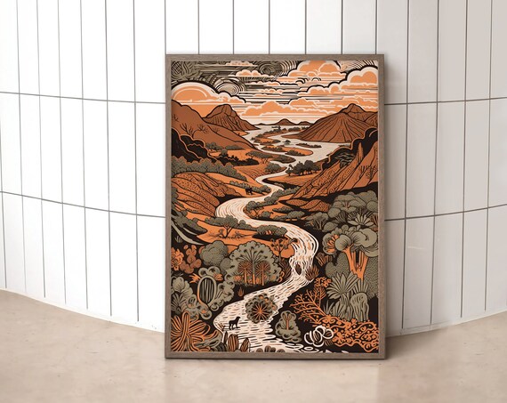 Mexican Desert Landscape Art Print