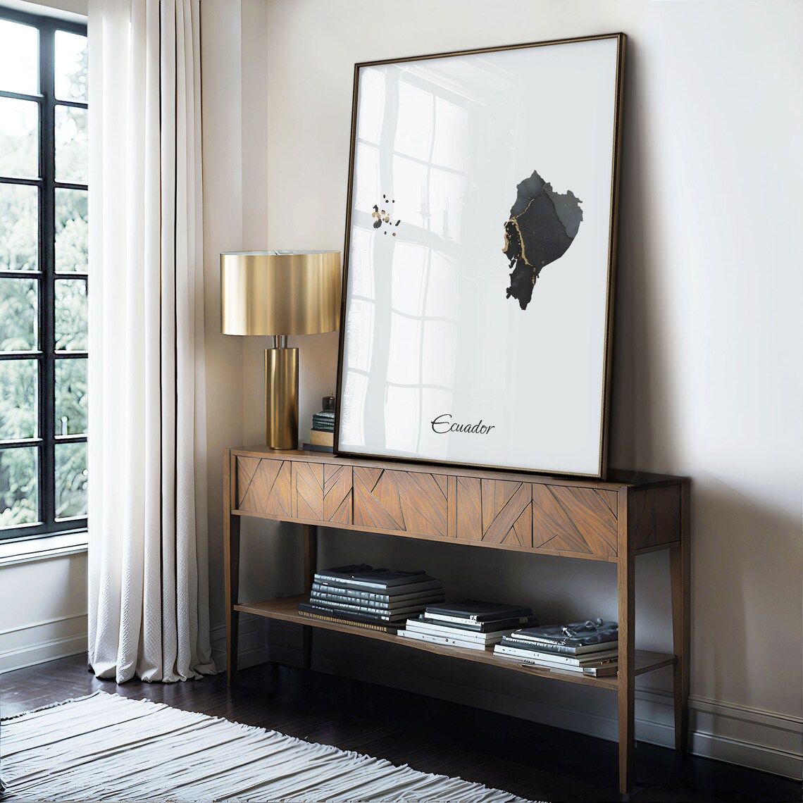 Ecuador Stylish Black And Gold Marble Country Map Luxury Decor Art Poster - Image 4