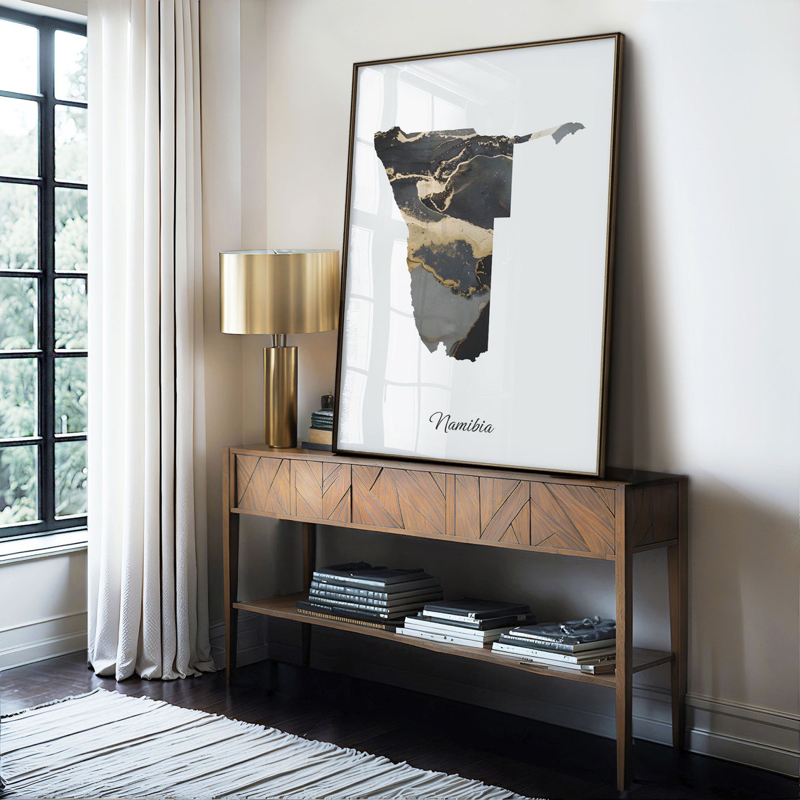 Namibia Black and Gold Marble Country Map Elegant Decor Poster - Image 4