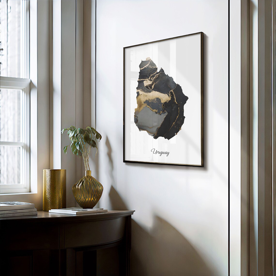 Uruguay Art Print, Elegant Country Map Poster - Image 3
