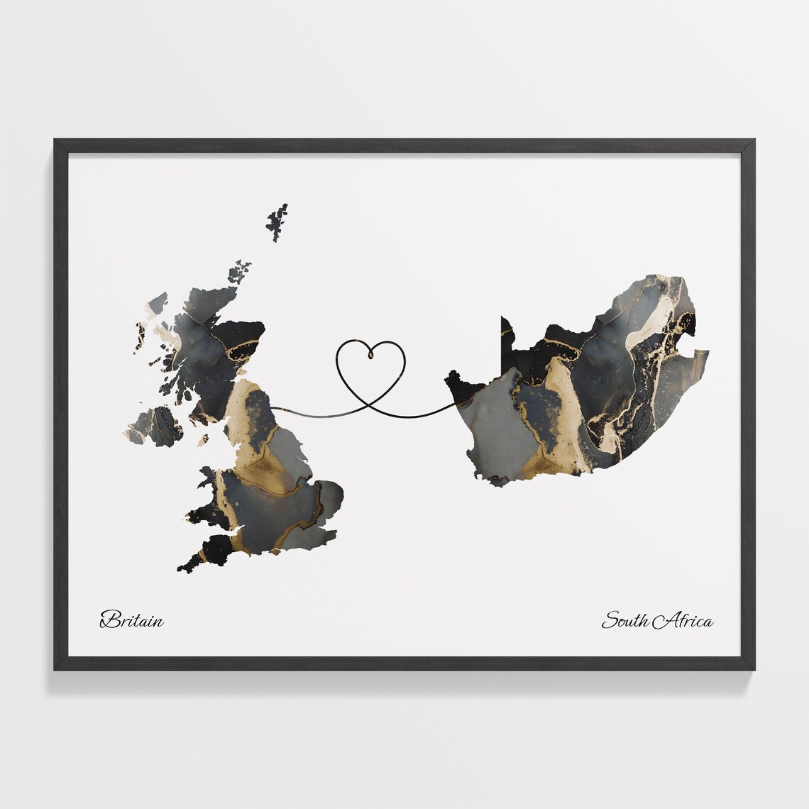 Britain To South Africa Map Poster, Travel Gift