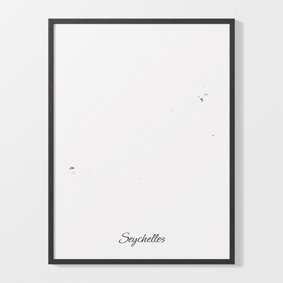 Seychelles Black And Gold Marble Map Minimalist Elegant Art Poster