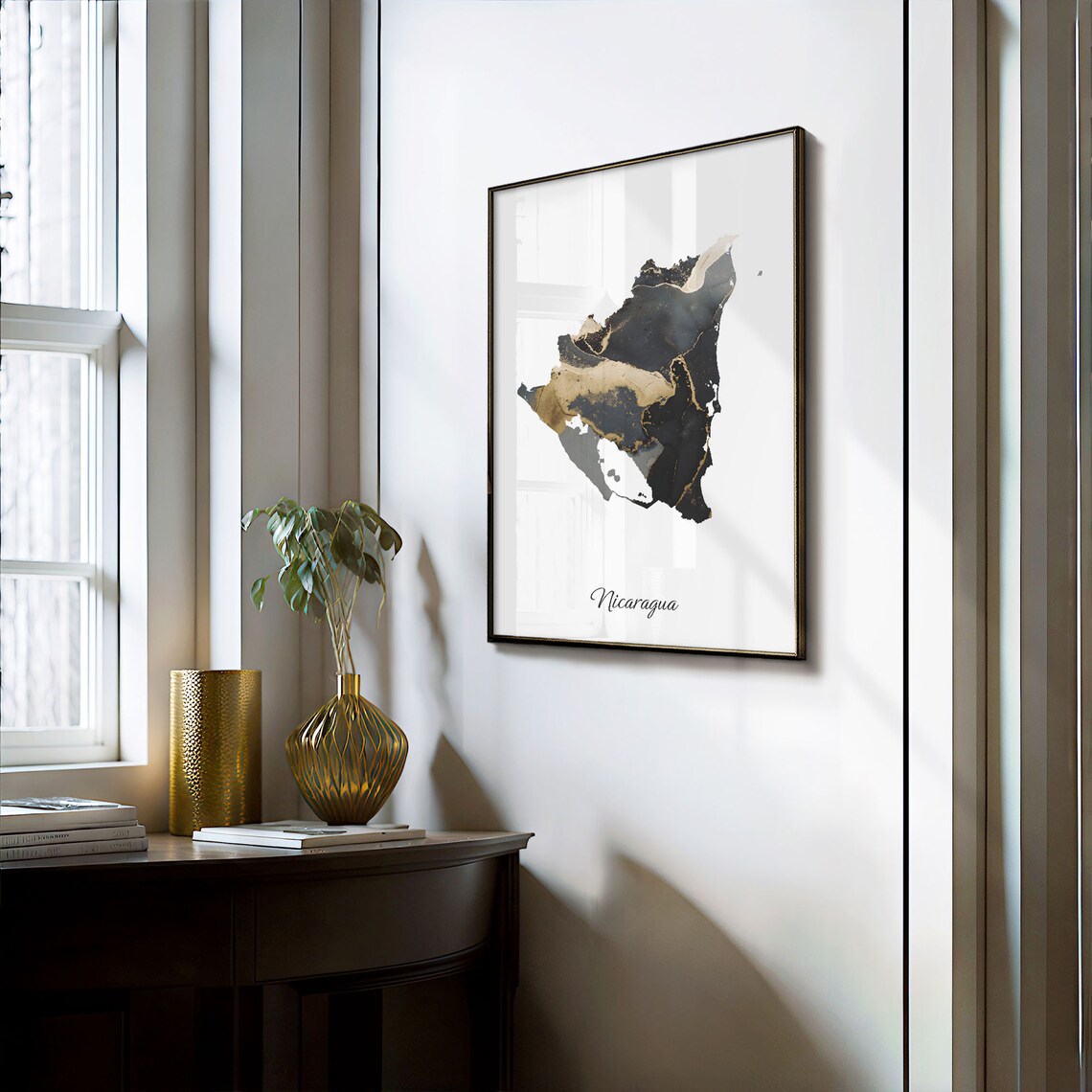 Nicaragua Map Poster, Elegant Country Artwork - Image 3