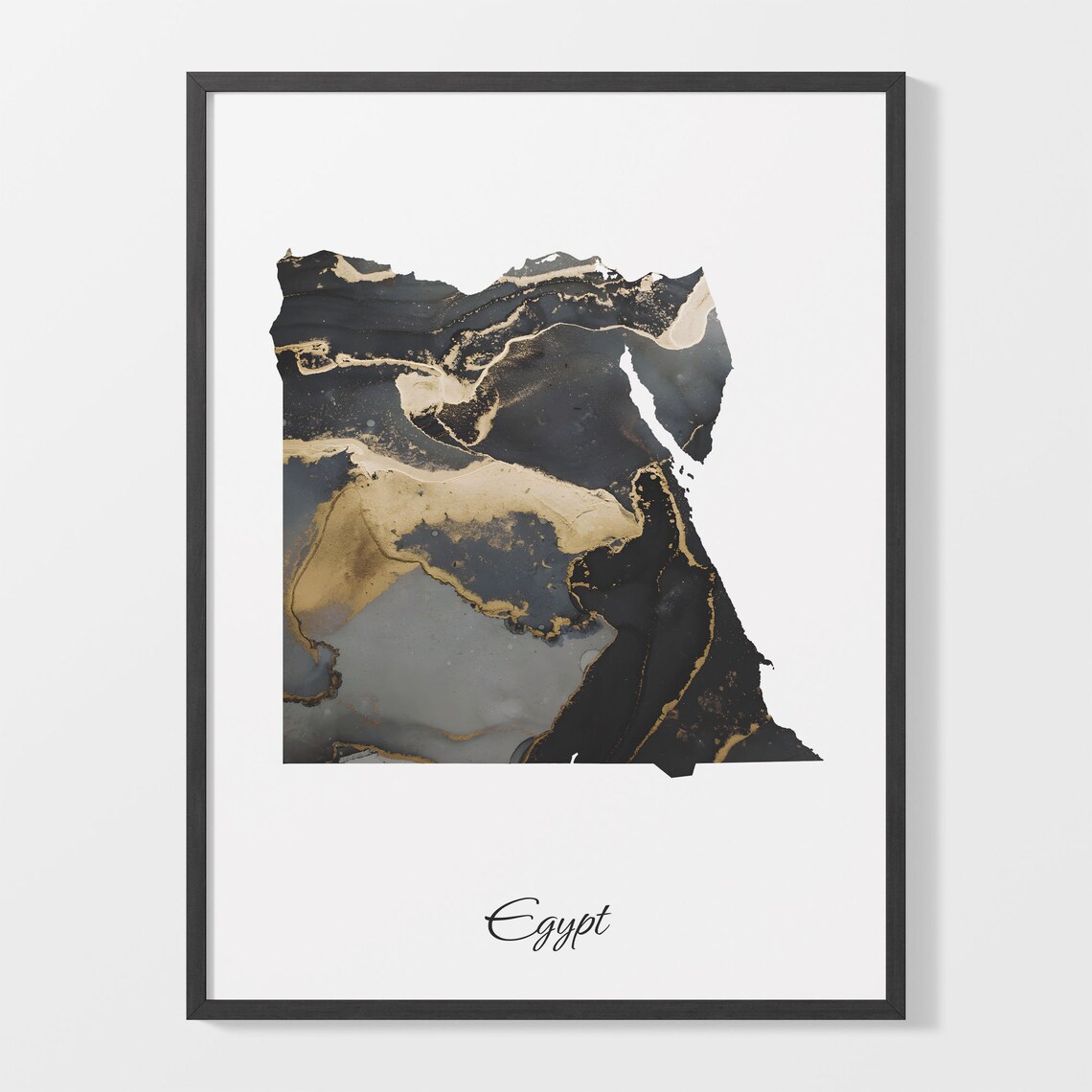 Egypt Map Art Print, Elegant Country Poster