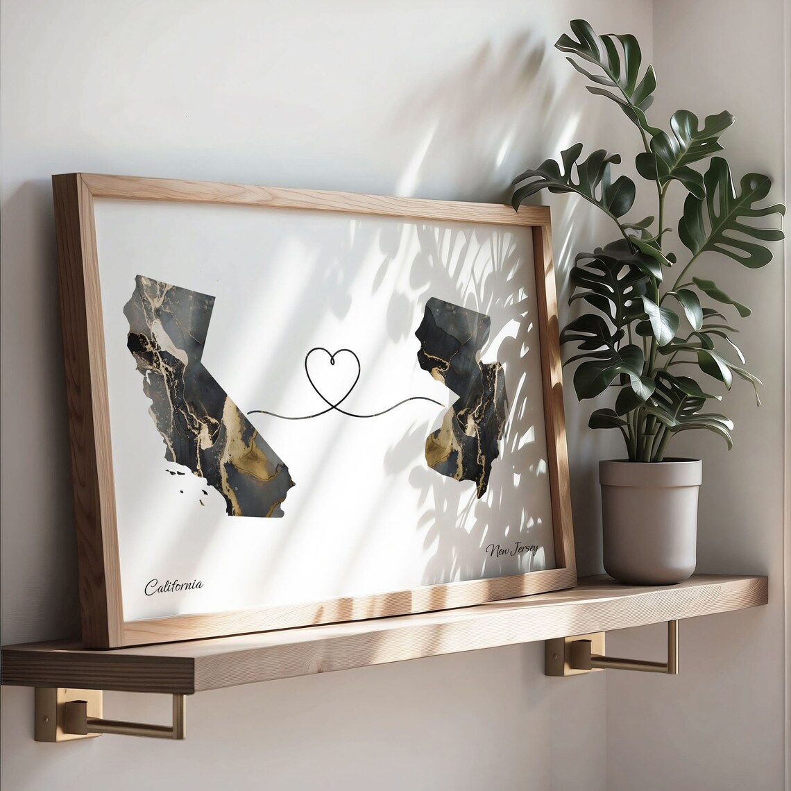 California to New Jersey Map Poster, Travel Art - Image 3