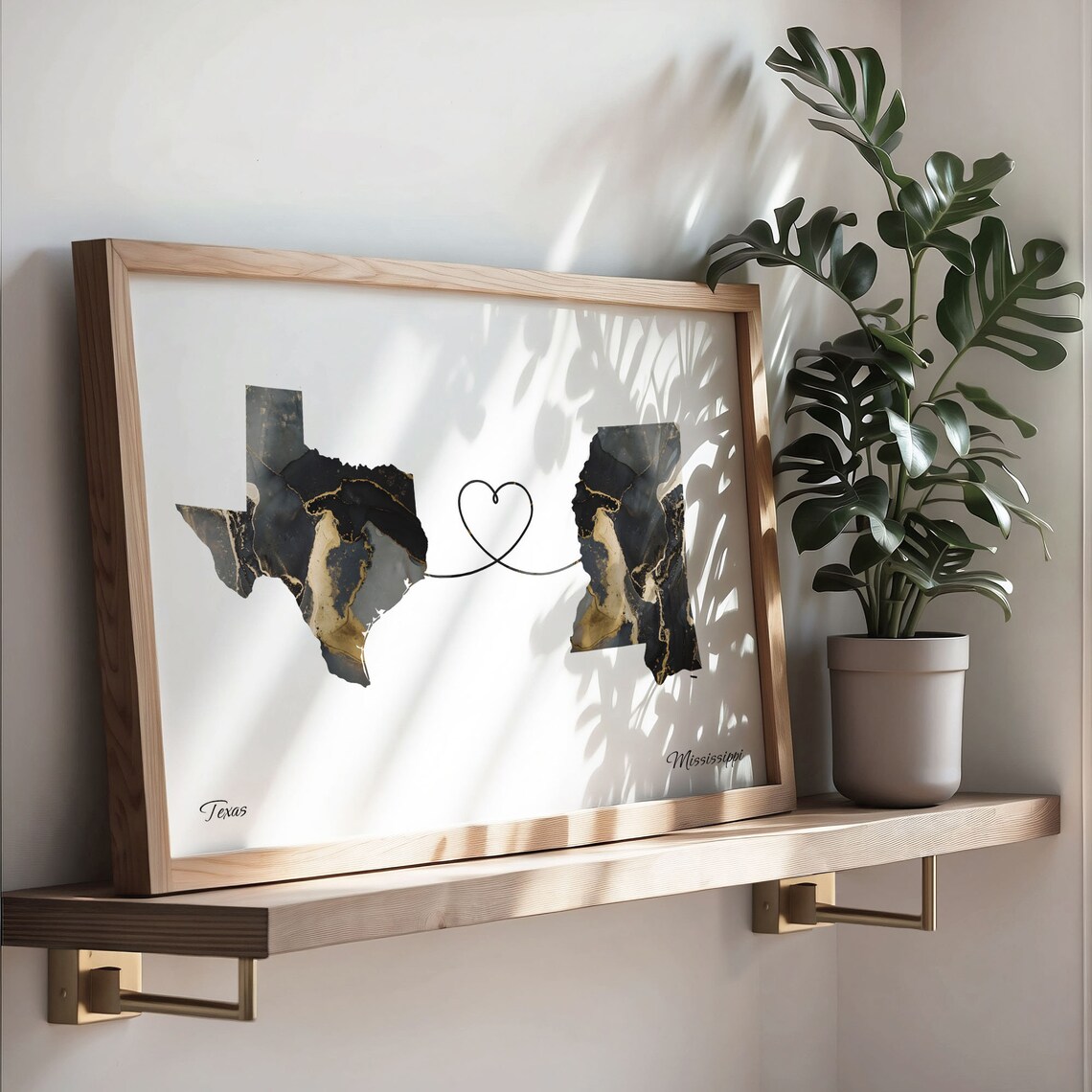 Texas to Mississippi Map Poster, Travel Art Print - Image 3