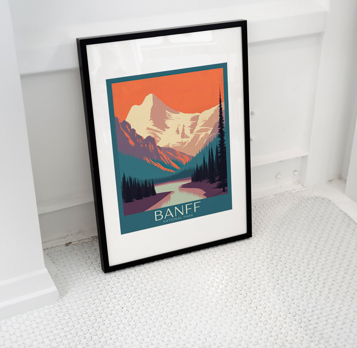 Banff National Park Snowy Mountain Retro Travel Style Poster - Image 2
