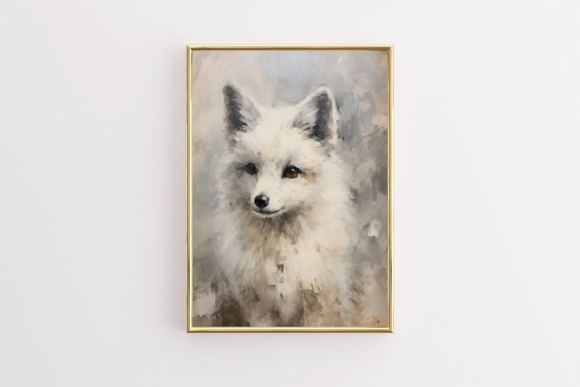 Arctic Fox Vintage Winter Print Farmhouse Wall Decor Winter Wall Art Snowy Vintage Decor Wall Art - Image 2