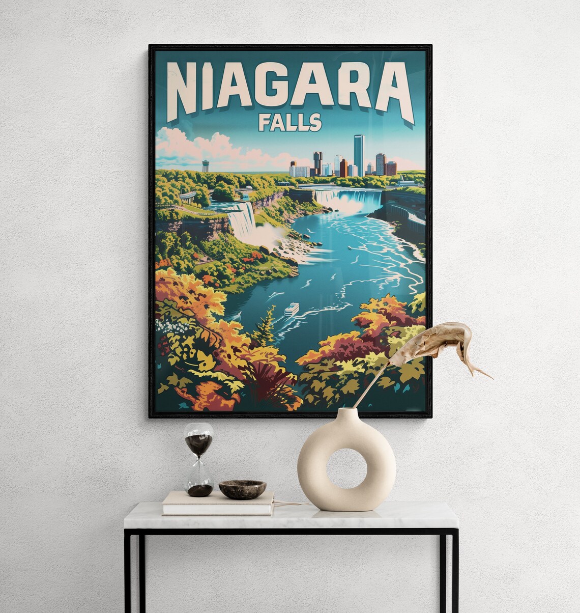 Niagara Falls Horseshoe Falls City Skyline Autumn Travel Poster - Image 2