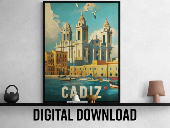 Cadiz Travel Poster Vibrant Wall Art Home Decor Unique Gift