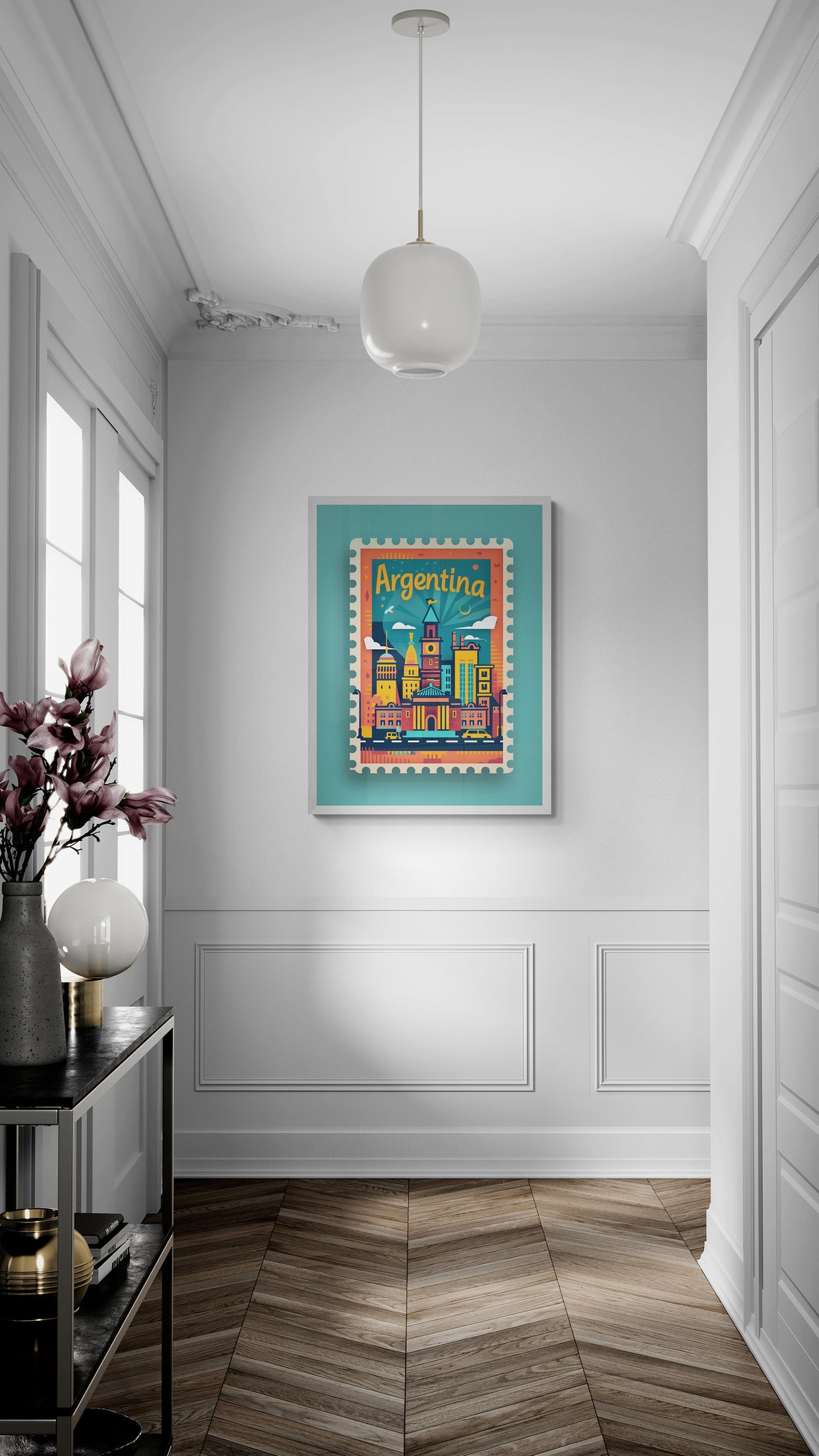 Argentina City Skyline Vintage Postage Stamp Style Travel Poster - Image 5