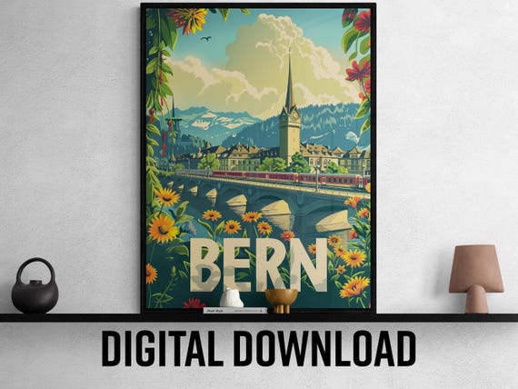 Bern Travel Poster Stunning Art Print Home Decor Wall Art Unique Travel Gift