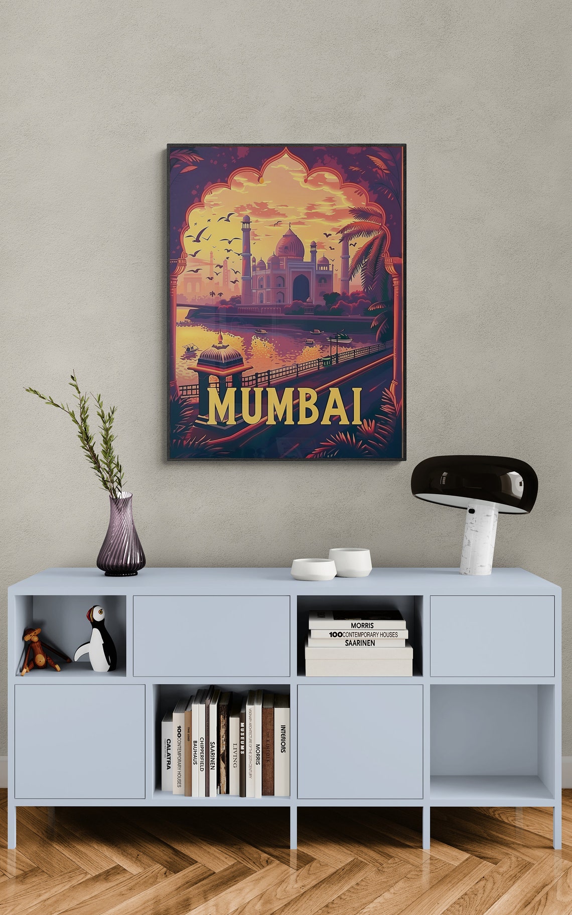 Mumbai Mughal Monument Sunset Arch Riverside Vintage Travel Poster - Image 5
