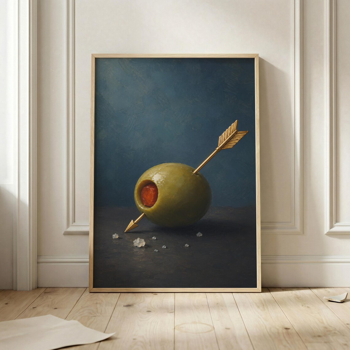 Olive Arrow Minimalist Cocktail Poster, Art Print