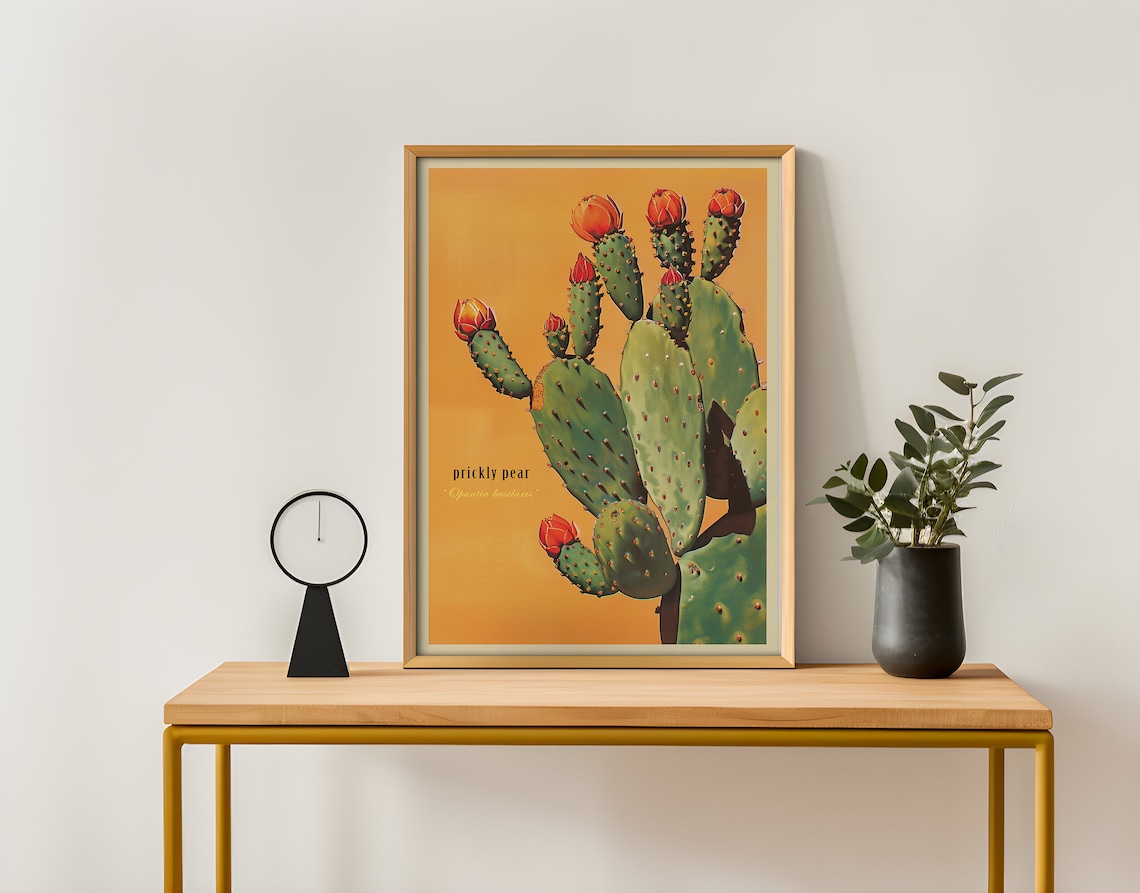 Vintage Prickly Pear Cactus Print, Sonoran Desert - Image 3