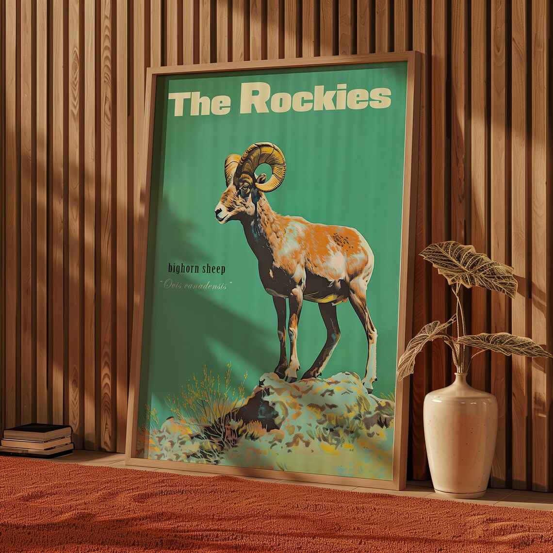 Vintage Bighorn Sheep Travel Poster, Rocky Mountains - Image 5