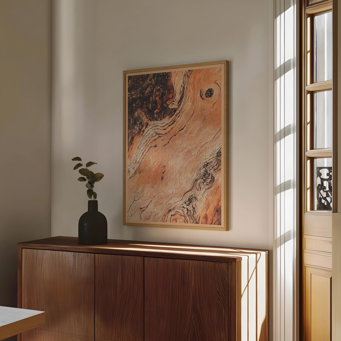 Rose Wood Rustic Boho Art Print, Living Room Decor - Image 4