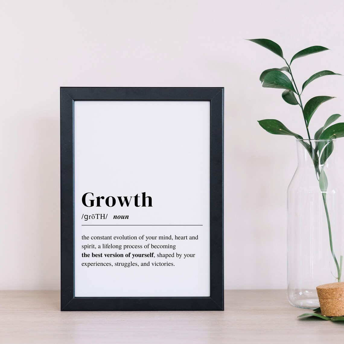 Growth Definition Minimalist Typography Motivational Quote Poster - Image 2