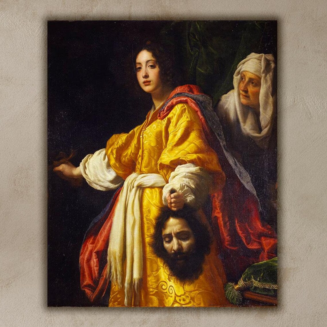 Judith And Holofernes Baroque Golden Masterpiece Canvas Art Poster