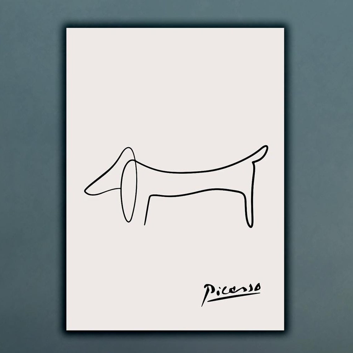 Picasso Dog Sketch Abstract Art Print